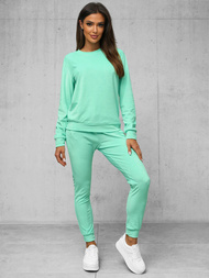 Komplet dresowy damski welurowy ciemno-miętowy OZONEE O/8C1173/139Z