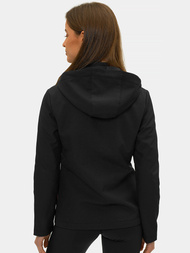 Kurtka softshell damska z kapturem czarna OZONEE JS/HD183/1
