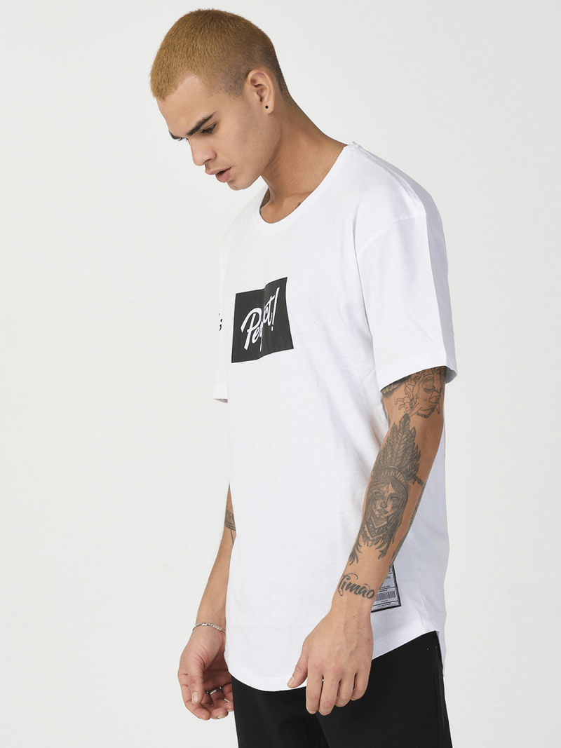 T-Shirt męski z nadrukiem biały OZONEE MR/21550