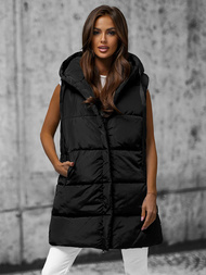 Стьобаний жіночий жилет чорний OZONEE O/81266Z