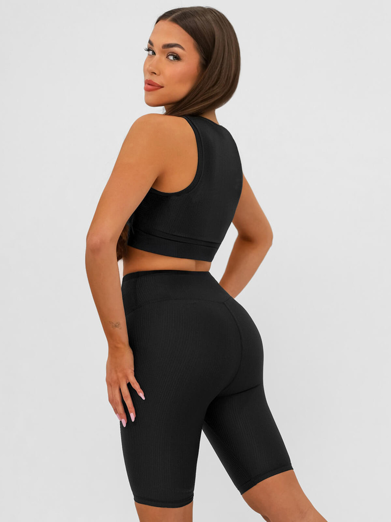 Biustonosz sportowy damski stanik treningowy czarny OZONEE JS/17K596/3