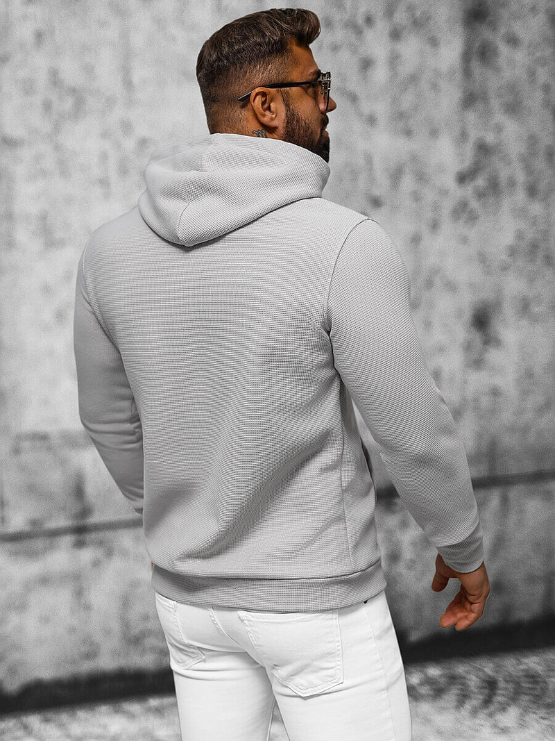 Bluza z kapturem męska szara OZONEE O/TB2216