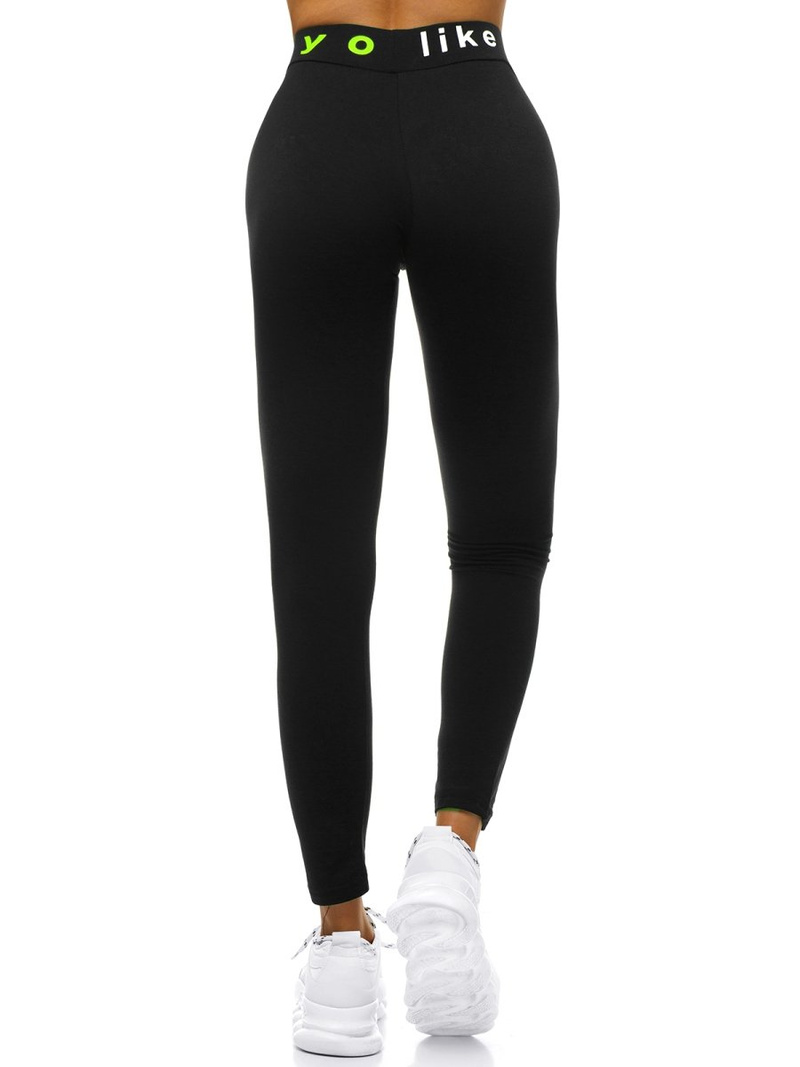 Legginsy damskie czarno-zielone OZONEE O/82353
