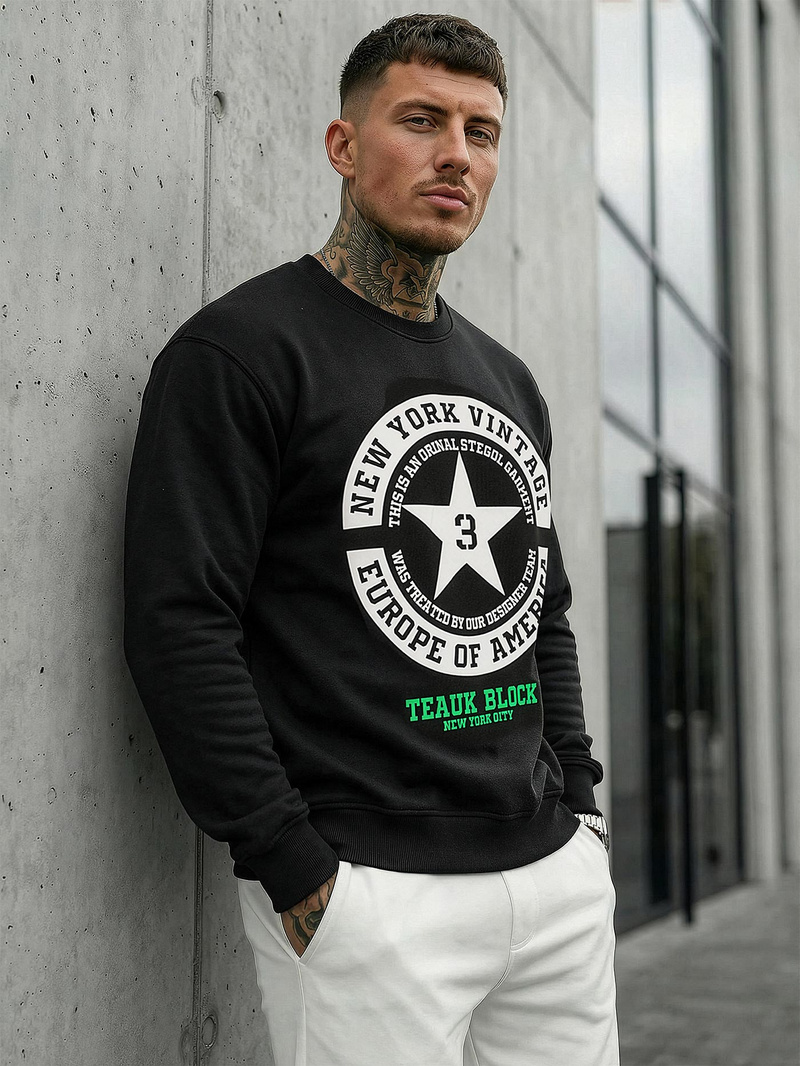 Bluza męska czarna OZONEE JS/8B1768/3