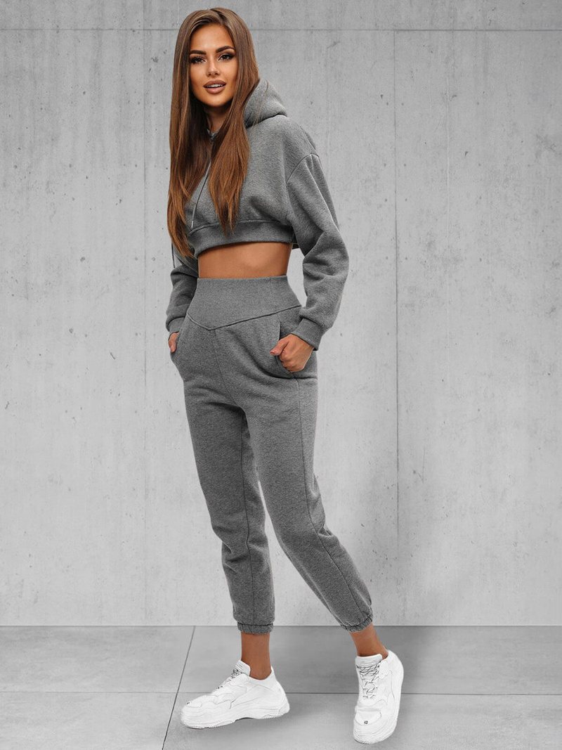 Жіночий спортивний костюм з двох частин графіт OZONEE JS/8C68/5Z