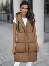Стьобаний жіночий жилет Темно-Бежева OZONEE JS/16M9093/62