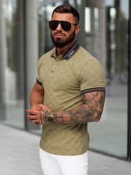 Koszulka męska polo beżowa OZONEE O/QQ1359