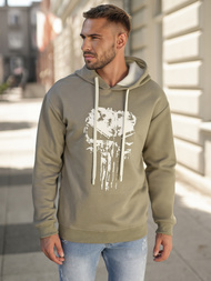 Bluza z kapturem męska khaki OZONEE JS/65B3907/29