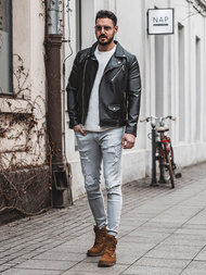 Spodnie jeansowe męskie szare OZONEE O/ES8033