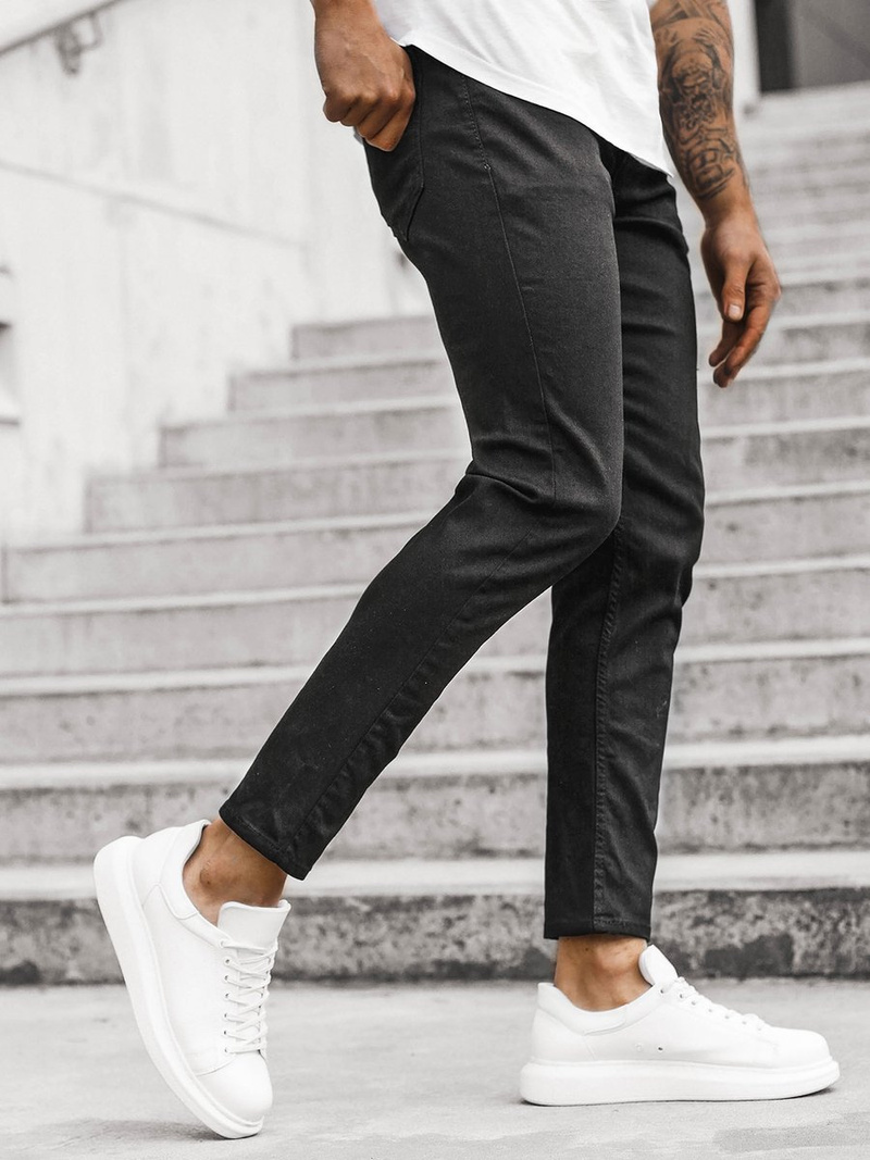 Spodnie jeansowe męskie czarne OZONEE DP/591