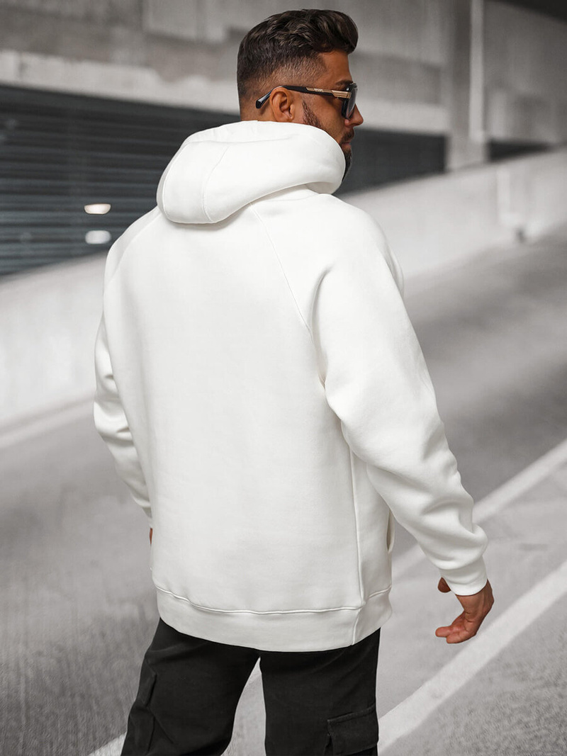 Bluza z kapturem oversize biała OZONEE O/SWE23040Z
