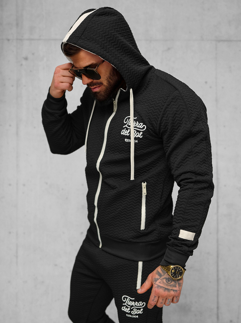 Komplet dresowy męski czarny OZONEE O/FF5032AB