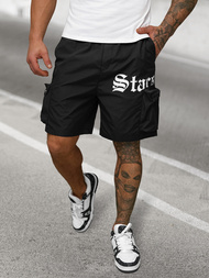 Spodenki męskie cargo z kieszeniami czarne OZONEE JS/27K6551/3