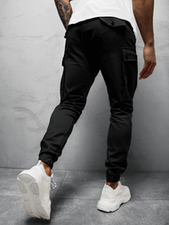 Spodnie męskie chino joggery czarne OZONEE A/1005