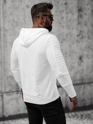 Longsleeve męski z kapturem biały OZONEE O/B258