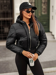 Kurtka zimowa damska pikowana czarna OZONEE JS/5M3260/392