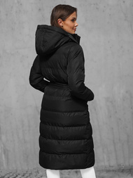 Płaszcz zimowy damski pikowany czarny OZONEE JS/5M3178/392