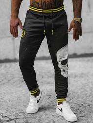 Spodnie dresowe męskie czarne OZONEE JS/K10228Z