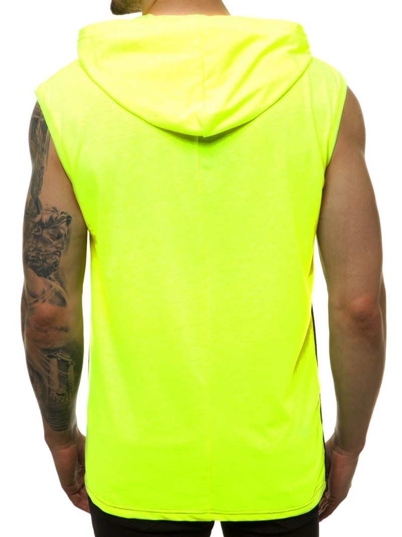 T-Shirt bez rękawów męski żółto-neonowy OZONEE MACH/M1214