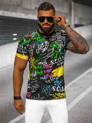 T-shirt męski czarny OZONEE JS/8T1202/3