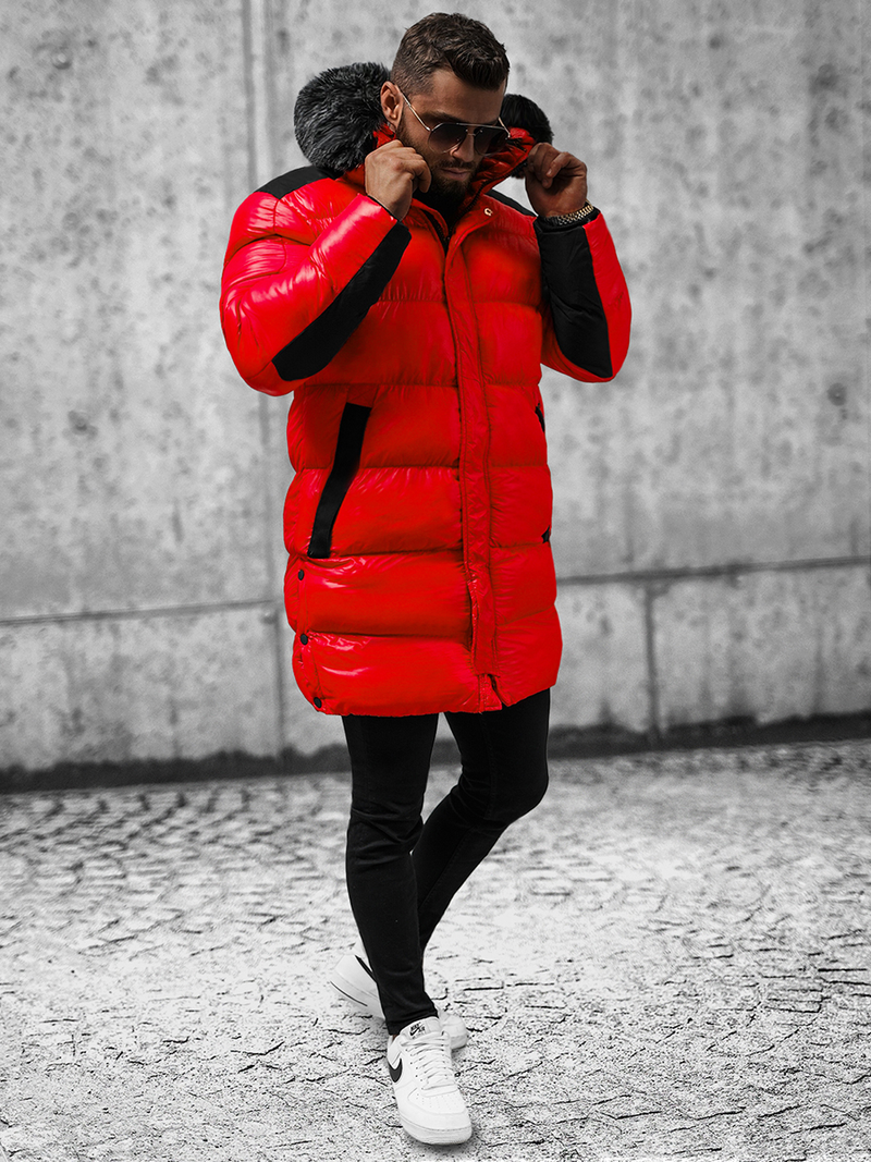 Kurtka męska zimowa czerwona OZONEE O/M800Z