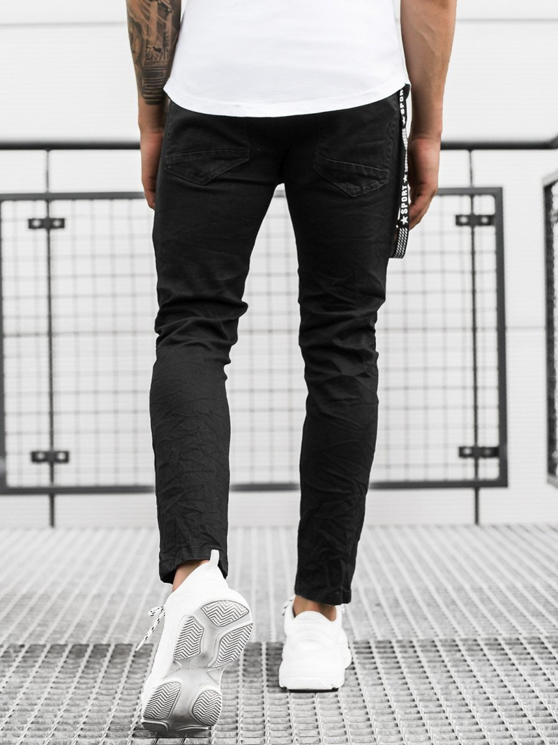 Spodnie jeansowe męskie czarne OZONEE O/TF061Z