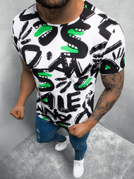 T-Shirt męski z nadrukiem biało-czarny OZONEE O/BL62