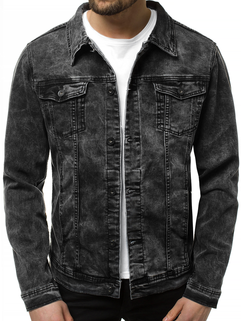 Kurtka męska jeans czarna OZONEE V/19320