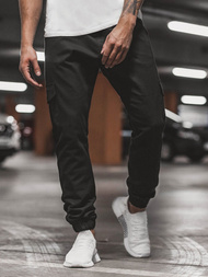 Spodnie męskie joggery czarne OZONEE A/404