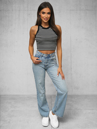 Top damski na ramiączkach czarno/biały OZONEE O/JK6557