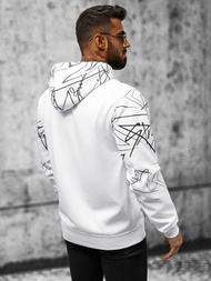Bluza z kapturem męska biała OZONEE JS/8B993/1