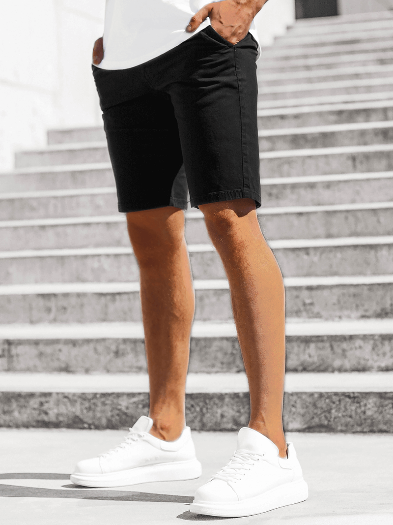 Spodenki chinos męskie czarne OZONEE JB/JP1140