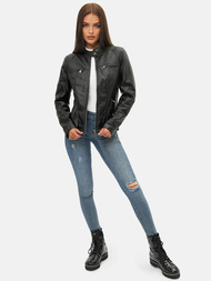 Kurtka skórzana damska czarna OZONEE JS/11Z8010