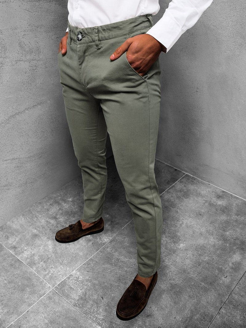 Spodnie chinosy męskie szare OZONEE JB/JP1146/7