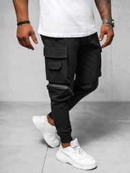 Spodnie męskie chino joggery czarne OZONEE O/PS5520