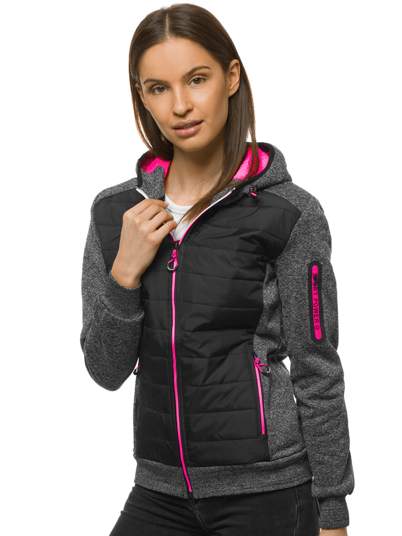 Kurtka damska czarna OZONEE JS/KSW4001