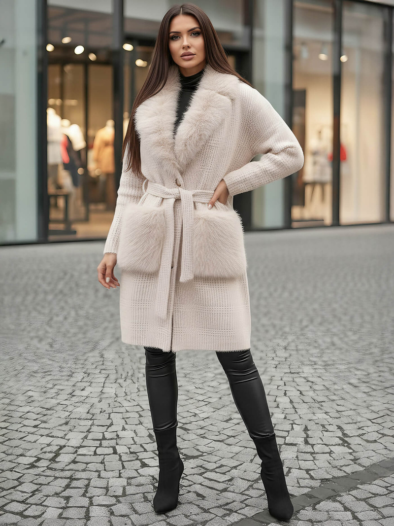 Жіноче пальто Бежевий OZONEE JS/53M5200/155Z