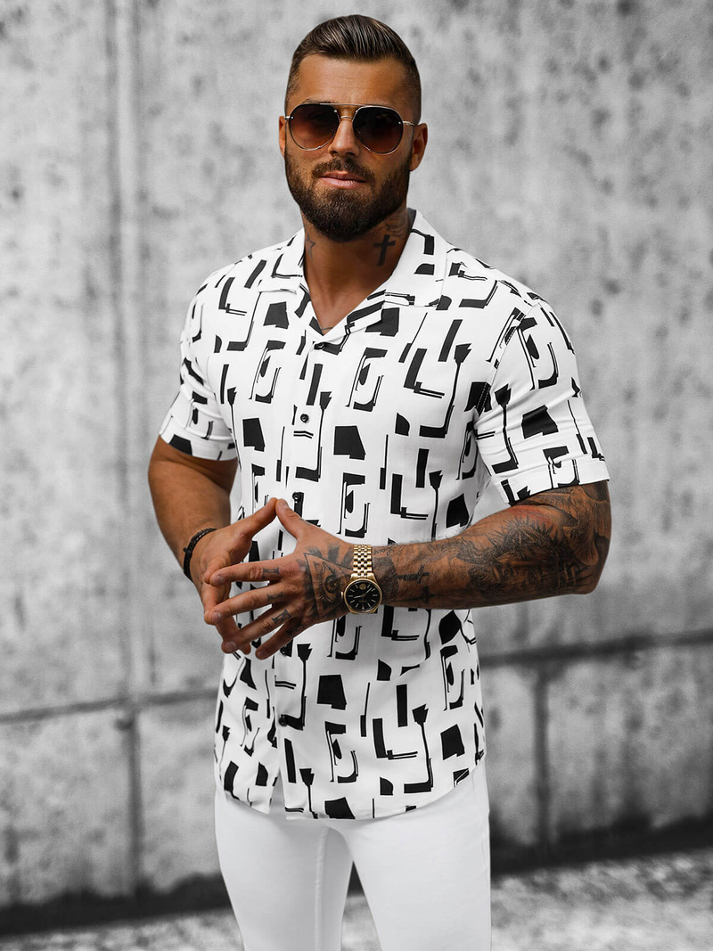 Сорочка чоловіча з коротким рукавом Бiла OZONEE E/1400/522