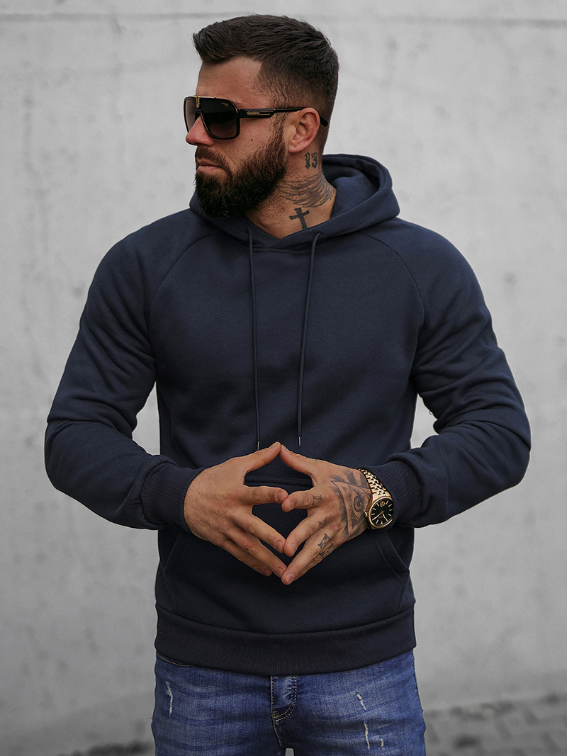Bluza z kapturem męska granatowa OZONEE O/8B151/25