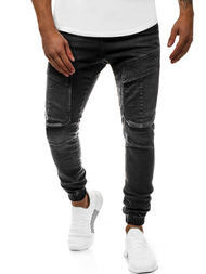 Spodnie jeans jogger męskie czarne OZONEE G/1067