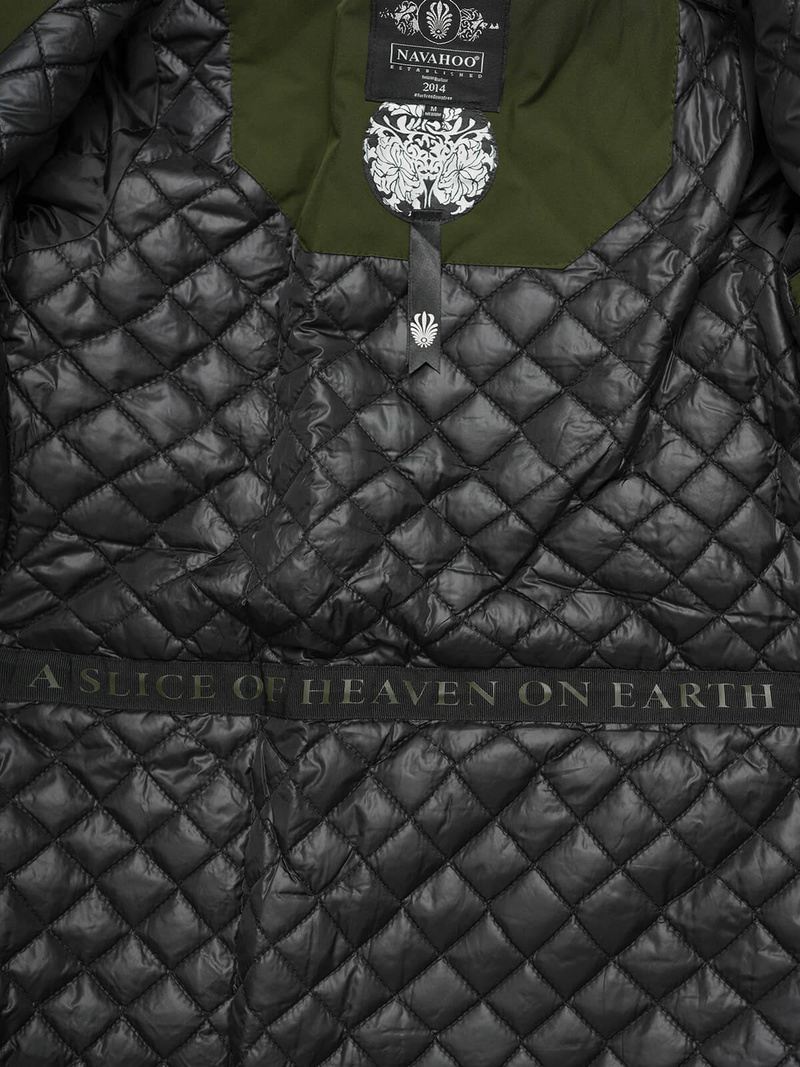 Kurtka zimowa damska długa pikowana khaki OZONEE O/W377