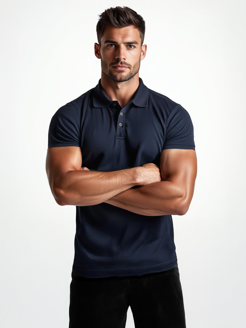 Koszulka męska polo granatowa OZONEE JS/8T80/25Z