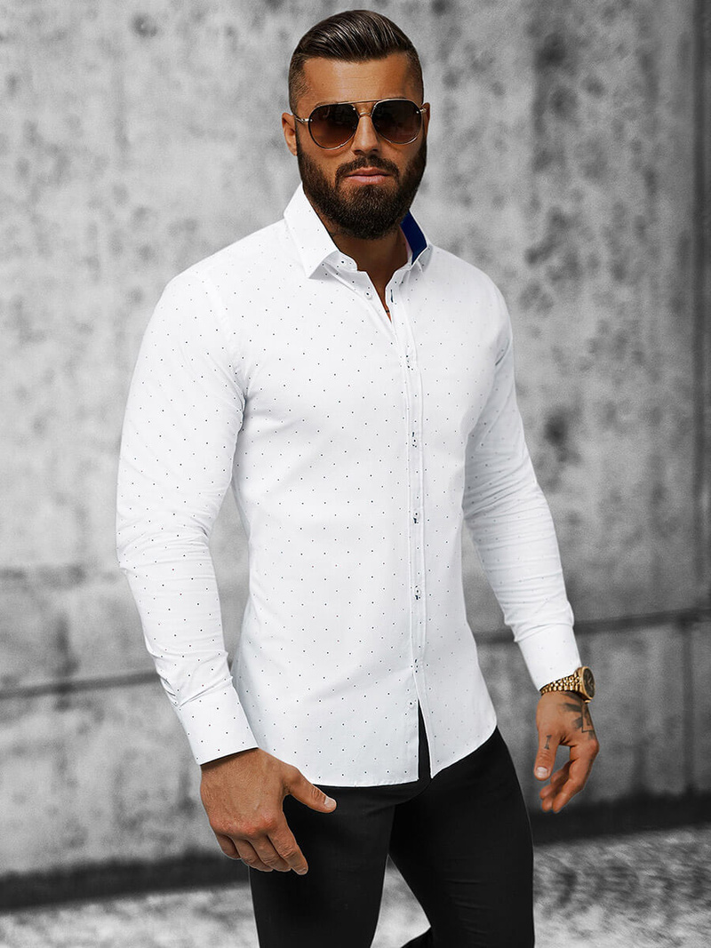 Класична сорочка чоловіча Бiла OZONEE O/V12