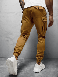 Spodnie męskie chino joggery camelowe OZONEE A/1005
