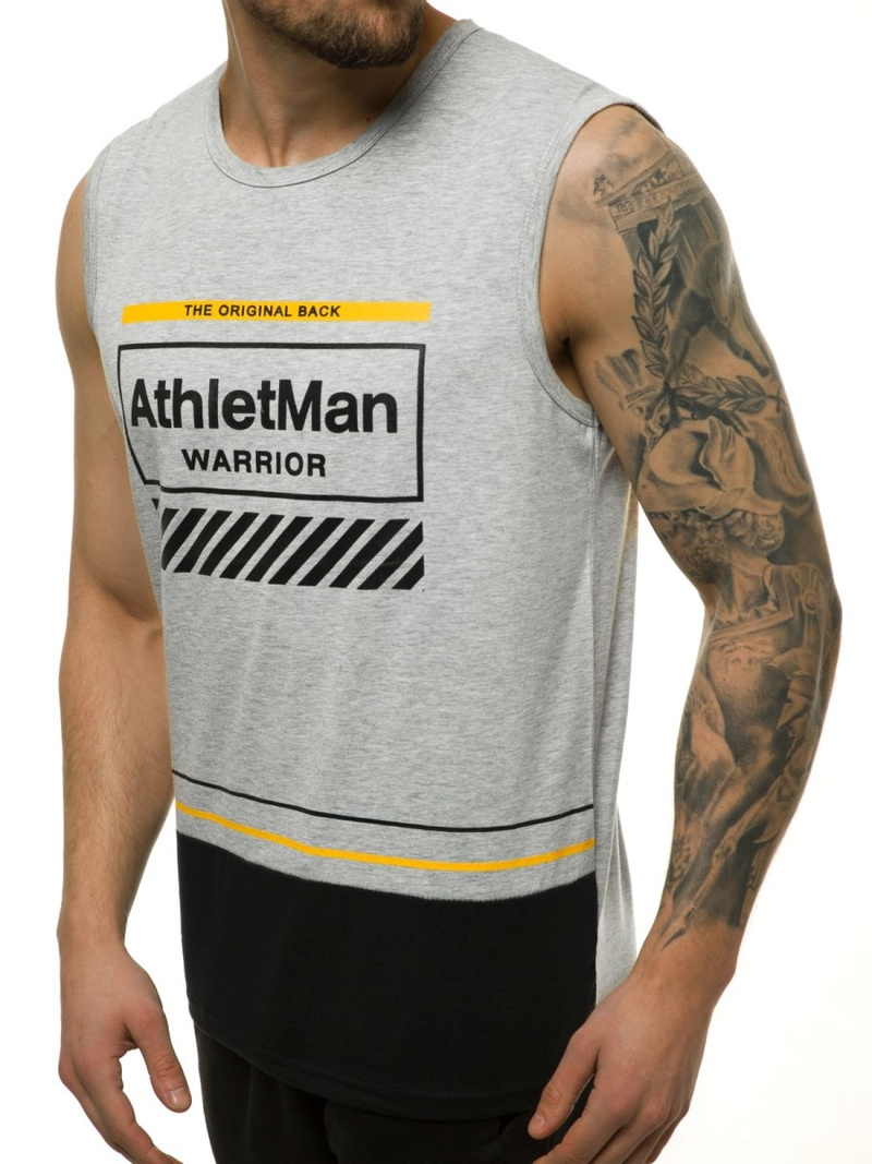 Koszulka męska bez rękawów szara OZONEE JS/SS11079