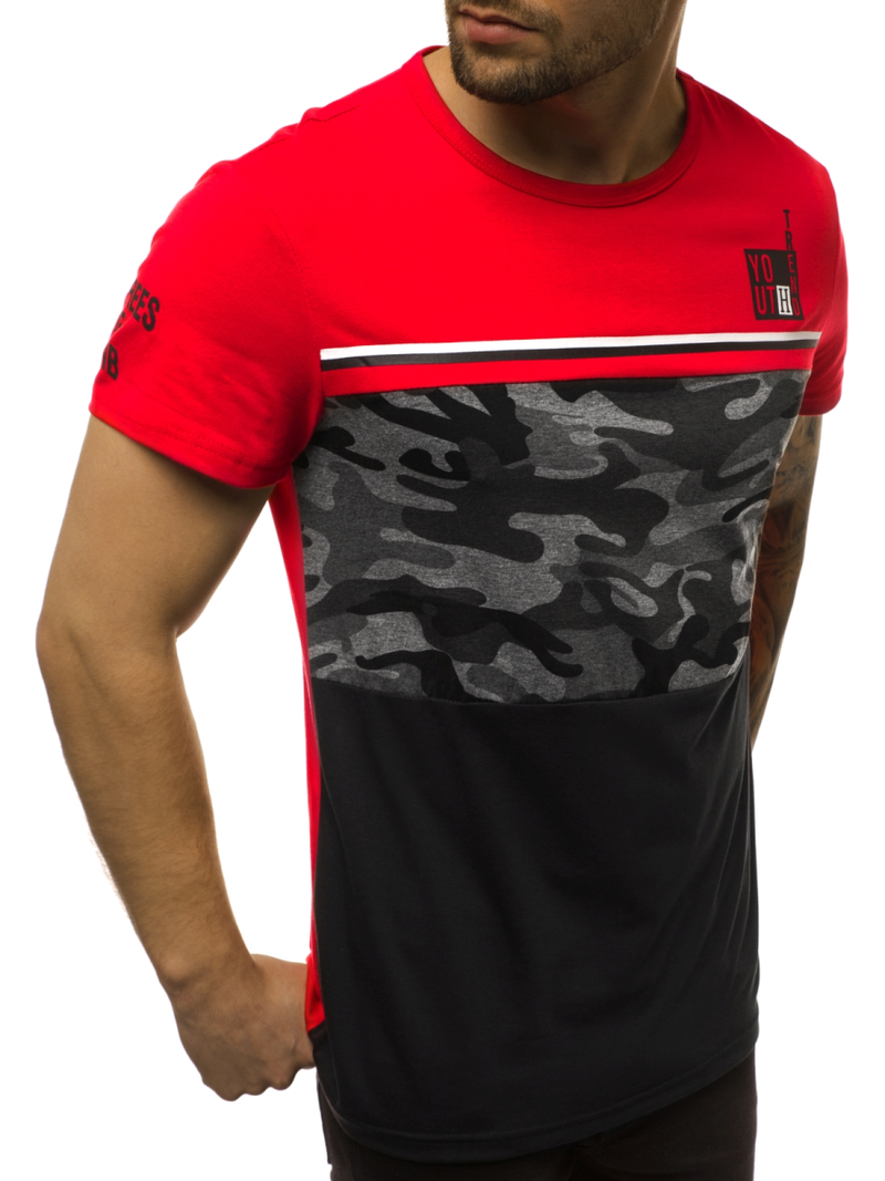 T-Shirt męski czerwony OZONEE JS/SS10979