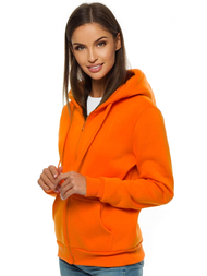 Bluza damska rozpinana z kapturem pomarańczowa OZONEE JS/W03Z