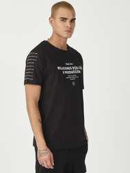 T-Shirt męski z nadrukiem czarny OZONEE MR/21516