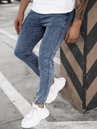 Spodnie jeansowe joggery męskie niebieskie OZONEE DJ/5820