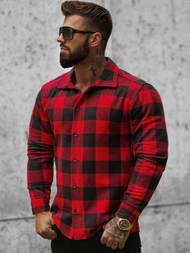 Сорочка чоловіча Чорно-Червона OZONEE O/L0149